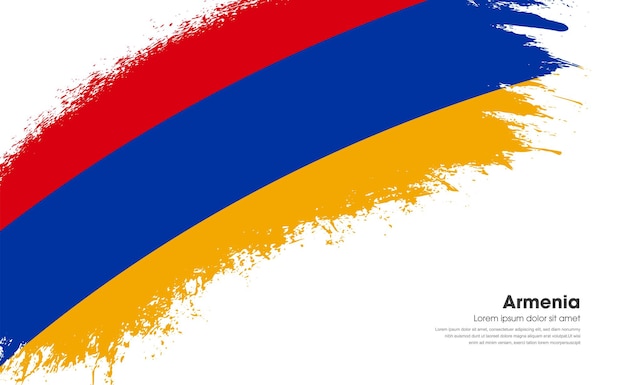 배경 곡선 스타일 그런 지 브러시 획에 아르메니아 국가의 국기
