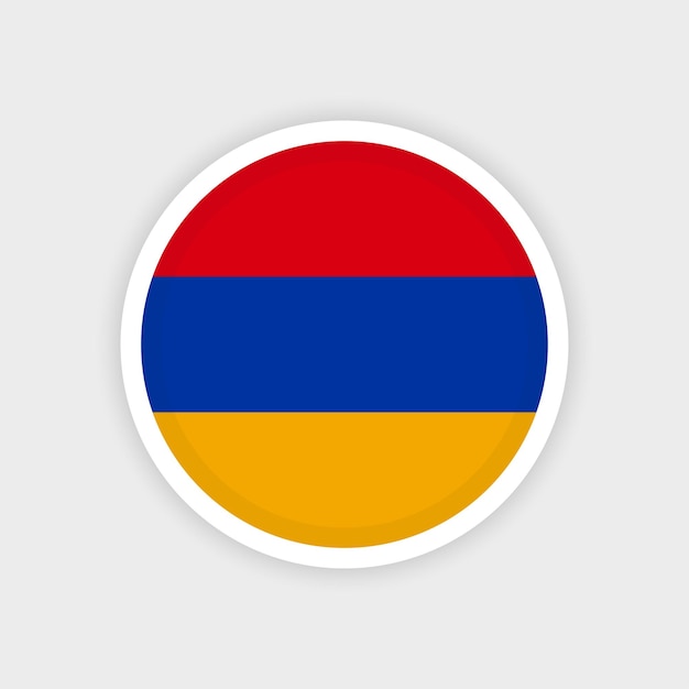 Flag of Armenia with circle frame and white background