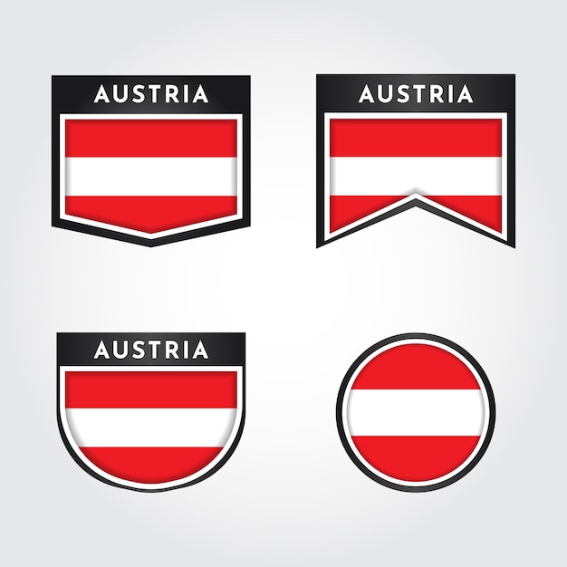 Etichetta bandiera dell'austria