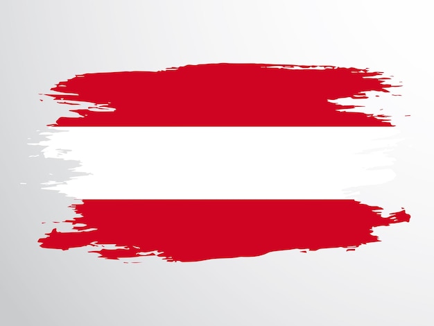 붓으로 그린 오스트리아의 국기