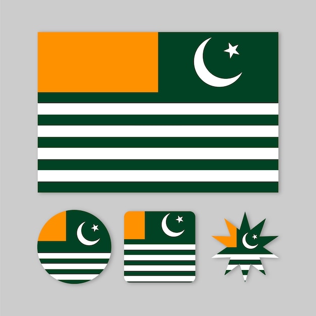 Vector flag of the azad kashmir