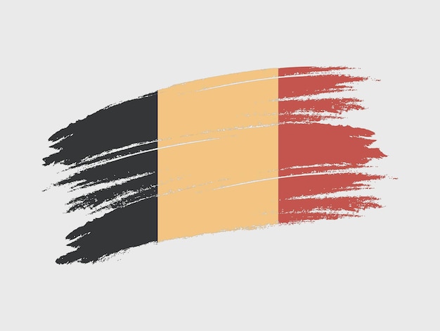 Flag of belgium grunge style isolated vector illustration on white background