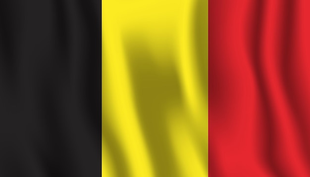 A flag of belgium has a red and black flag