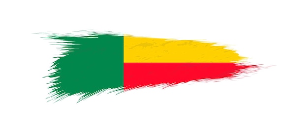 Flag of Benin in grunge brush stroke