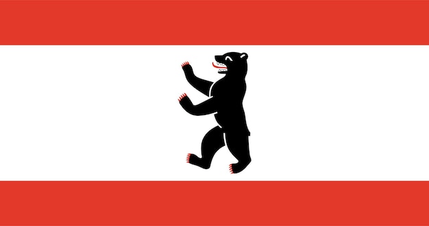 Флаг берлинской земли Германии векторное изображение