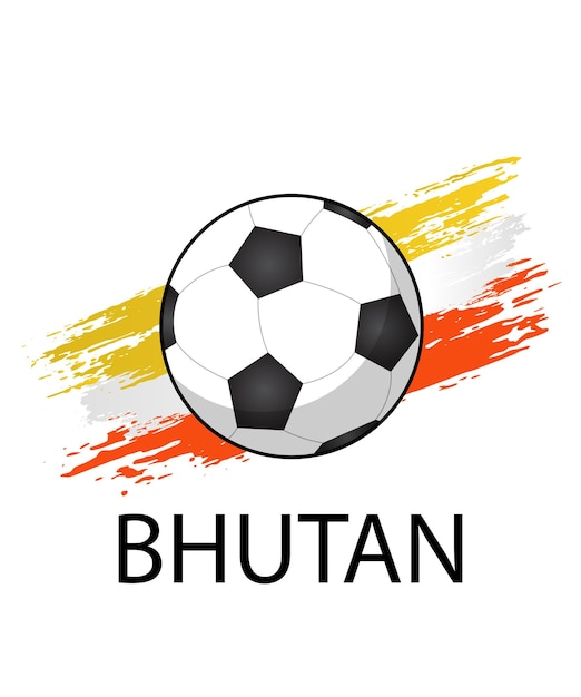 Flag of bhutan with brush effect for soccer fans