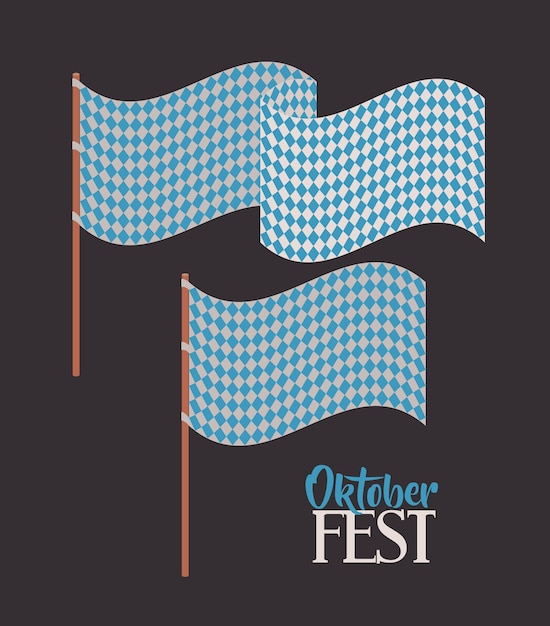 Флаг синий узор значок oktoberfest