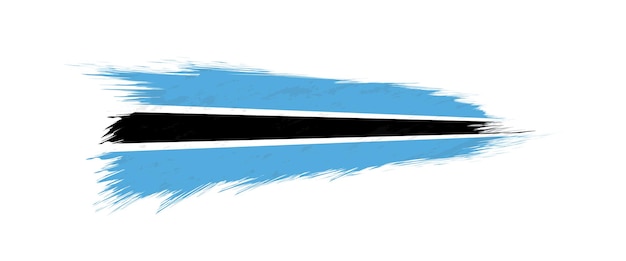 Flag of Botswana in grunge brush stroke