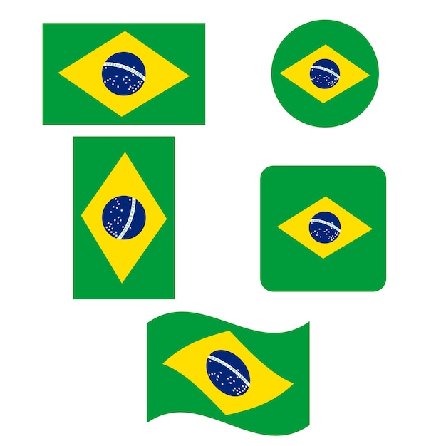 ブラジルの国旗 旗のアイコン 標準色