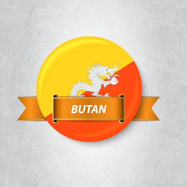 Флаг Бутана в кругу