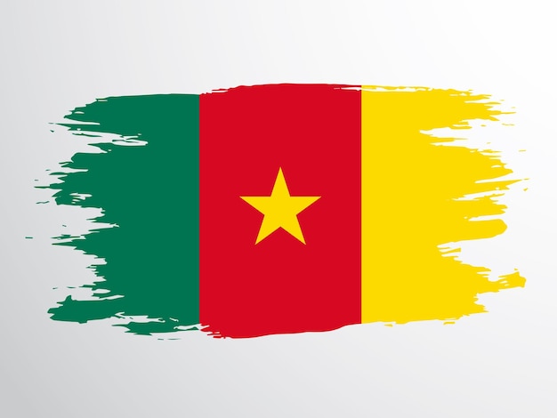 Flag of Cameroon painted with a brush