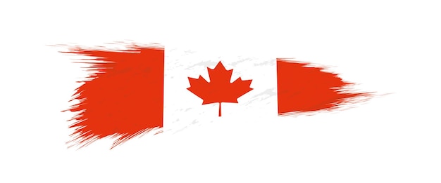 Flag of Canada in grunge brush stroke