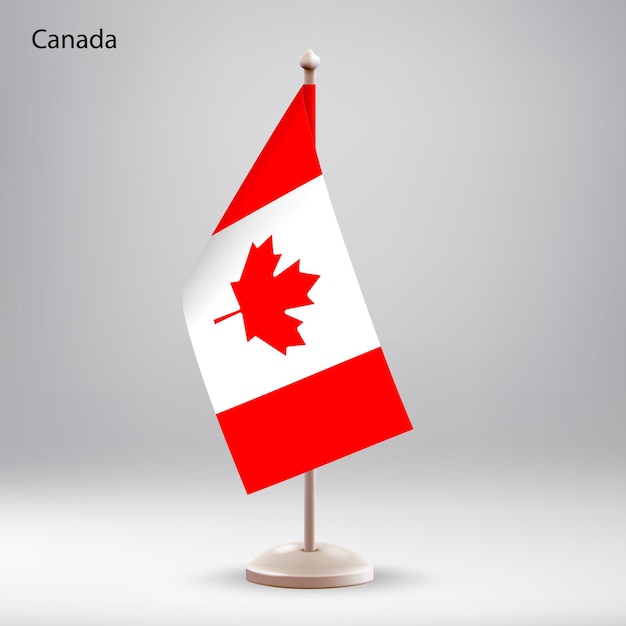 Flag of canada hanging on a flag stand