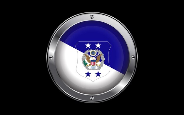 Bandiera del sergente maggiore capo dell'immagine vettoriale del badge 3d dell'aeronautica degli stati uniti