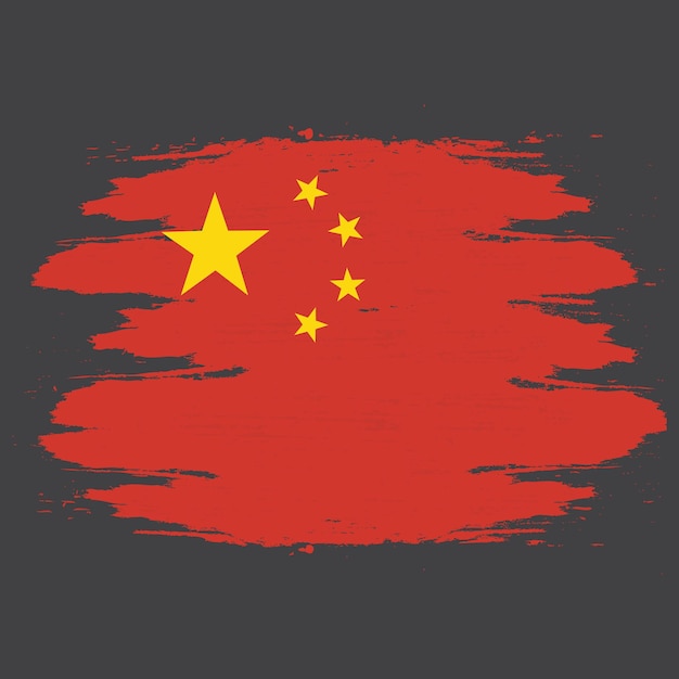 中国の旗美しいストローク抽象的な概念デザインの要素