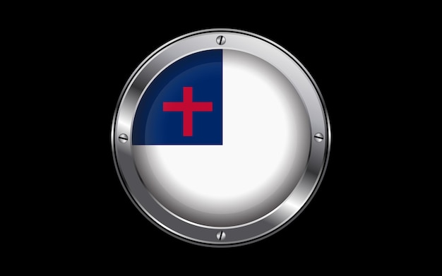 Flag of Christianity 3d badge vector image