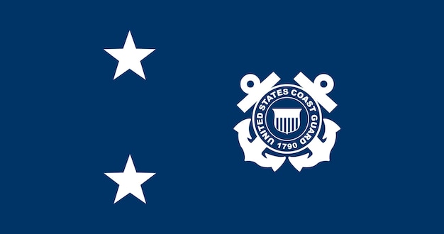 Vector flag of a coast guard rear admiral united states vector image