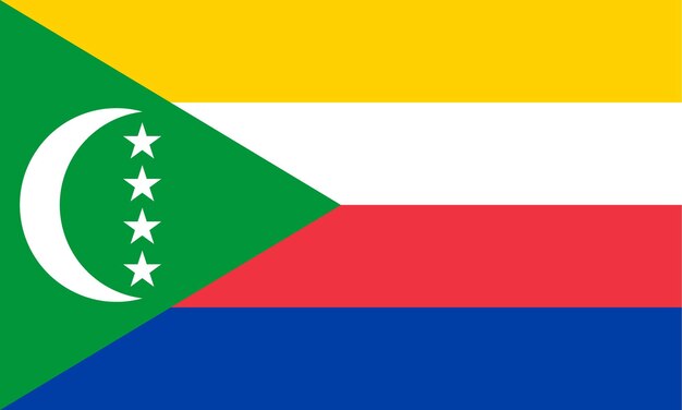 Vector flag of the comoros flag nation