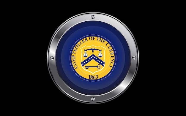 Flag of the Comptroller of the Currency USA 3d badge vector image