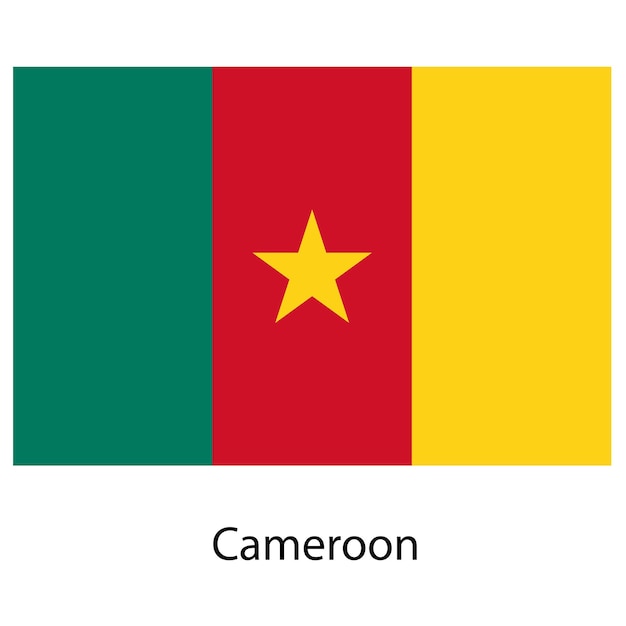 Флаг страны Камерун Векторная иллюстрация