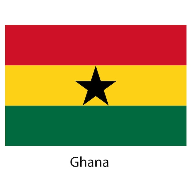 Flag of the country ghana Vector illustration