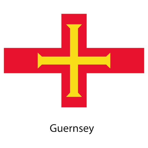 Flag of the country guernsey Vector illustration