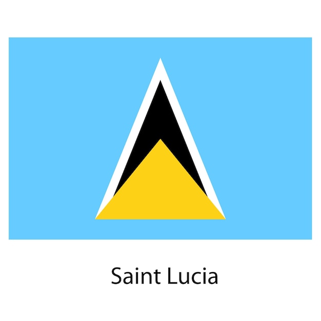 国のセントルシアの旗 ベクトル図
