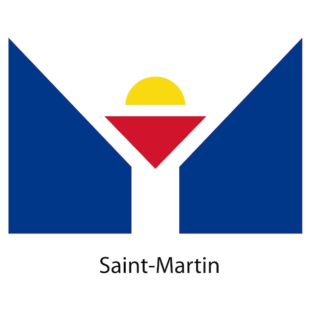 Flag of the country saint martin Vector illustration