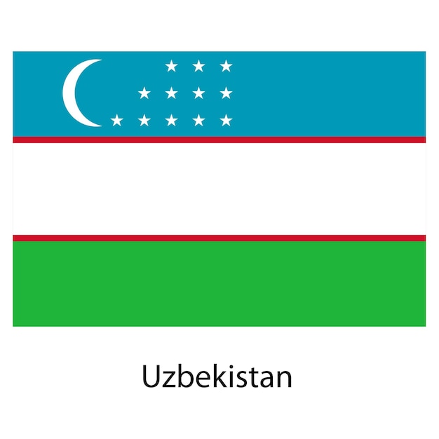 Vector flag of the country uzbekistan vector illustration