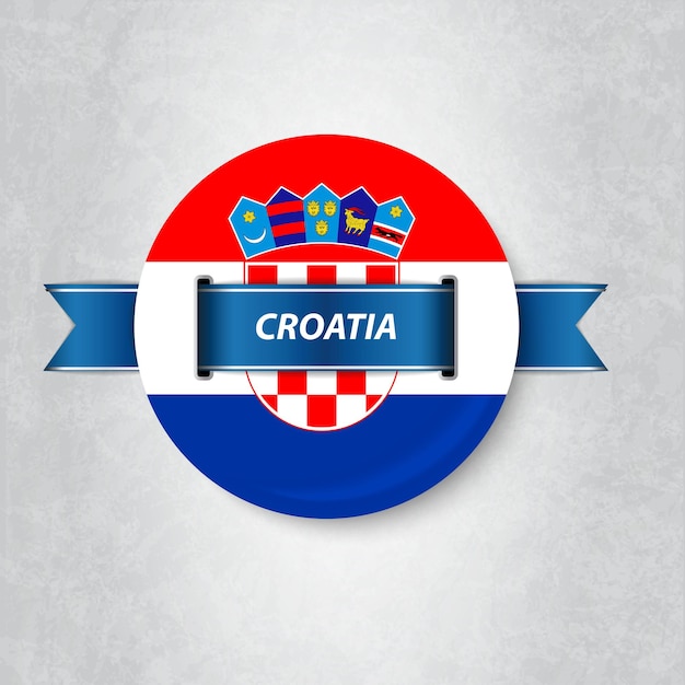 Vector flag of croatia in a circle