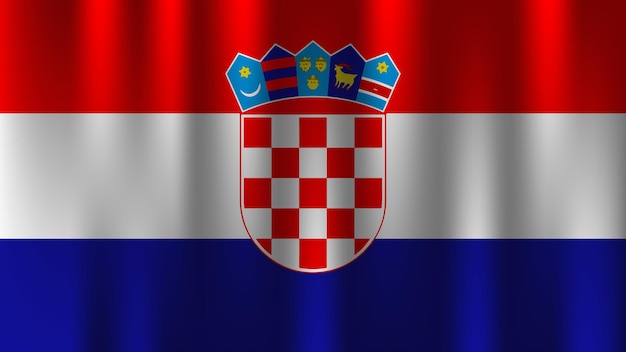 flag of croatia country nation symbol 3d textile satin effect background wallpaper vecto