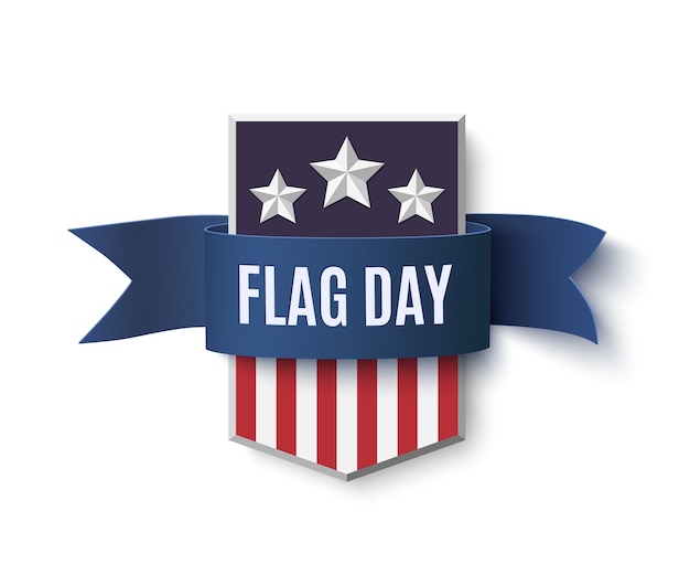 Vector flag day background template. badge with blue  on white .  illustration.