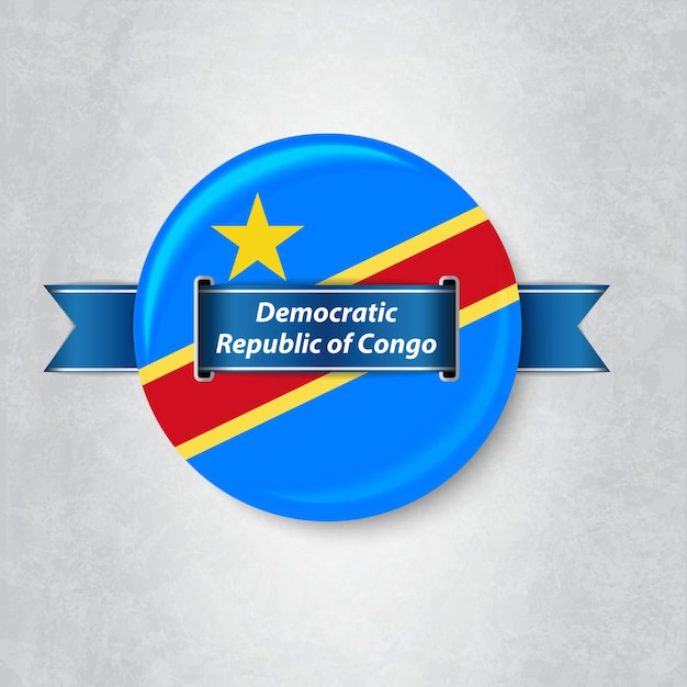 Vector flag of democratic republic of congo in a circle