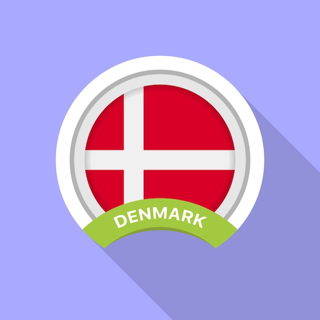 The flag of denmark flag icon circular icon standard colors computer illustration digital illustration vector illustration