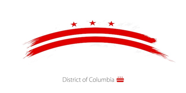 Flag of District of Columbia in rounded grunge brush stroke Vector illustration