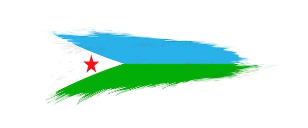 Vector flag of djibouti in grunge brush stroke