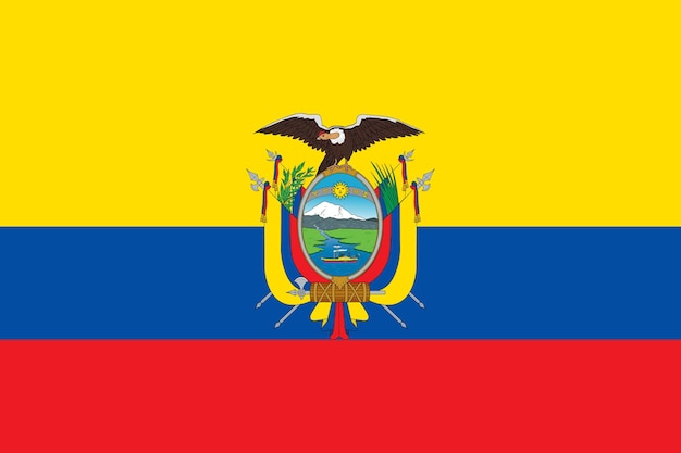 Vettore bandiera dell'ecuador illustrazione vettoriale