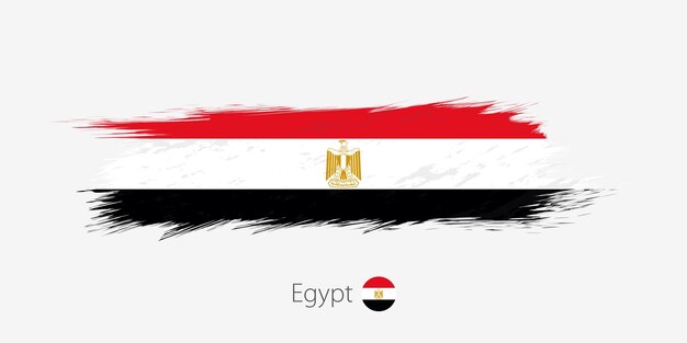 Flag of Egypt grunge abstract brush stroke on gray background