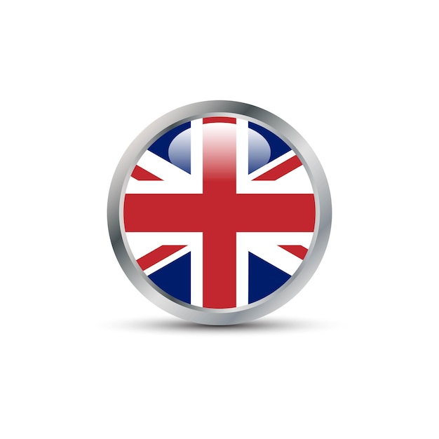 Vector flag of england 3d badge.