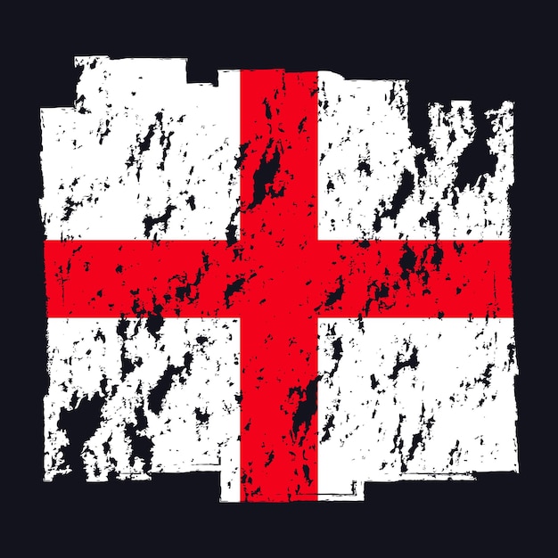 Vector flag of england banner with grunge brush