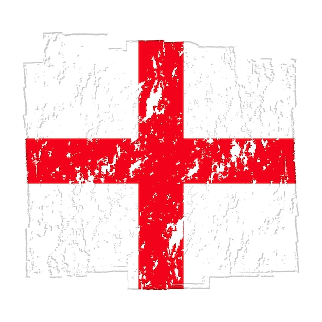 Flag of England banner with grunge brush