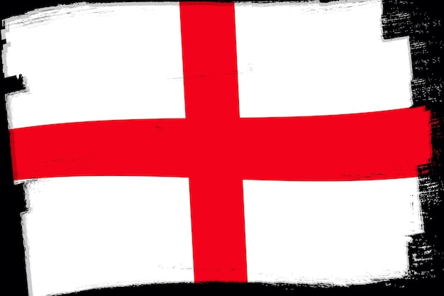 Flag of England banner with grunge brush