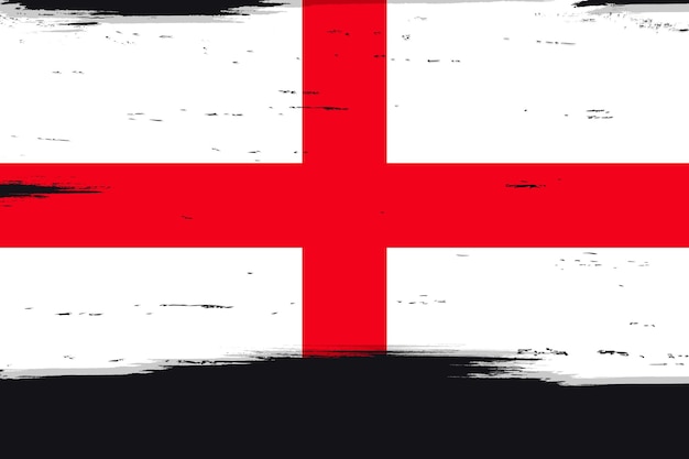 Flag of England banner with grunge brush