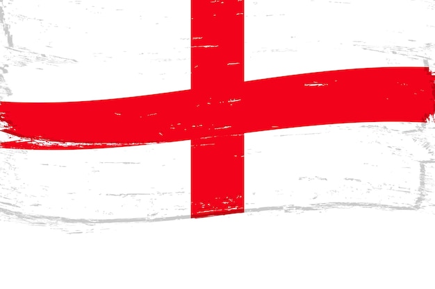 Flag of England banner with grunge brush