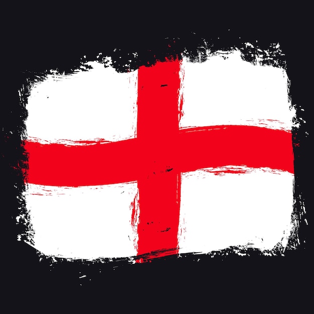 Flag of England banner with grunge brush