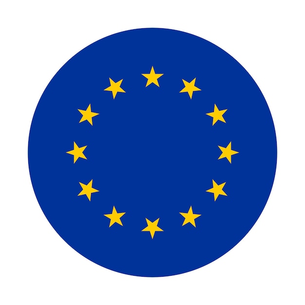 Vector flag of europe union in circle shape