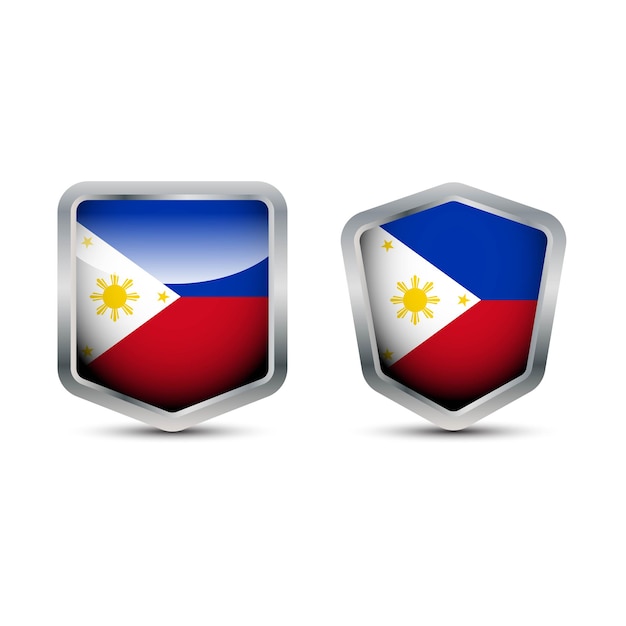 Vector flag of filipina 3d badge.