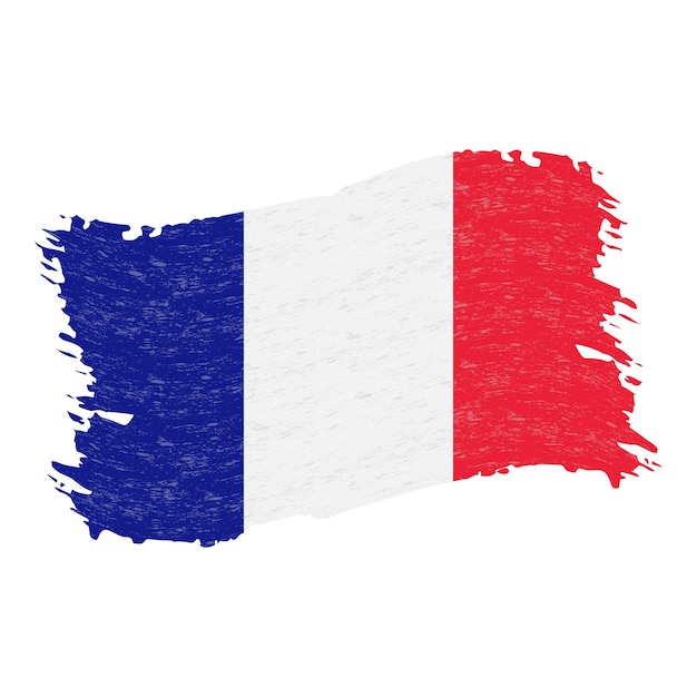 Flag of france grunge abstract brush stroke isolated on a white background vector illustration