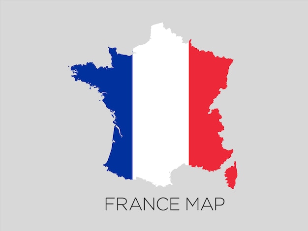 Flag of France in map concept design vector illustration.