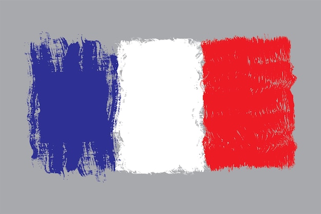 Flag of France watercolor brush style vector illustration